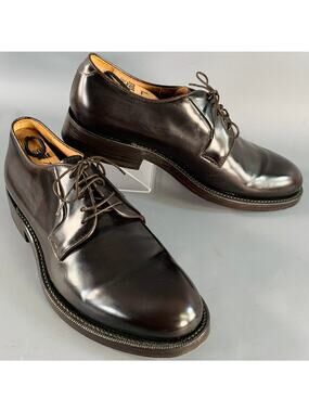 RAF SIMONS Size 8 Brown Leather Derby Lace-Up Shoes
